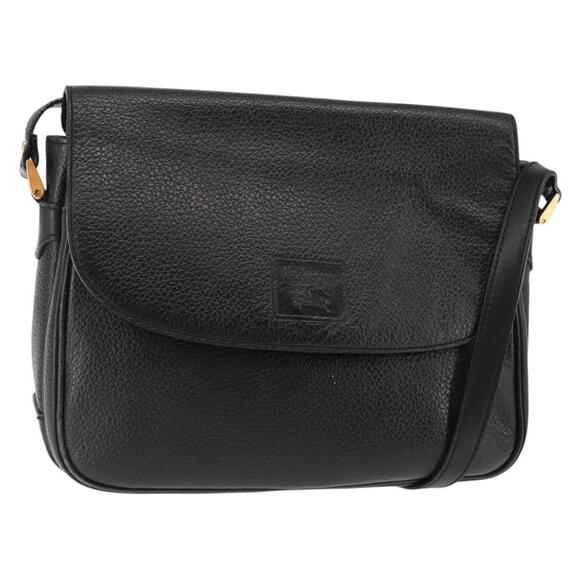 Burberrys Shoulder Bag Leather Brown Gold Auth ep11389